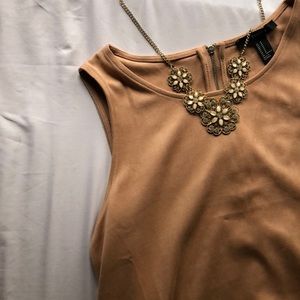 Faux suede pink dress